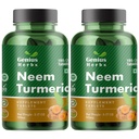 Neem Turmeric Tablets 500mg – 360 Veg Tablets |Ayurvedic Herbal Detox Supplement | Supports Immunity, Skin & Digestion | Vegan, Non-GMO | Pack of 2 (90 Day Supply)