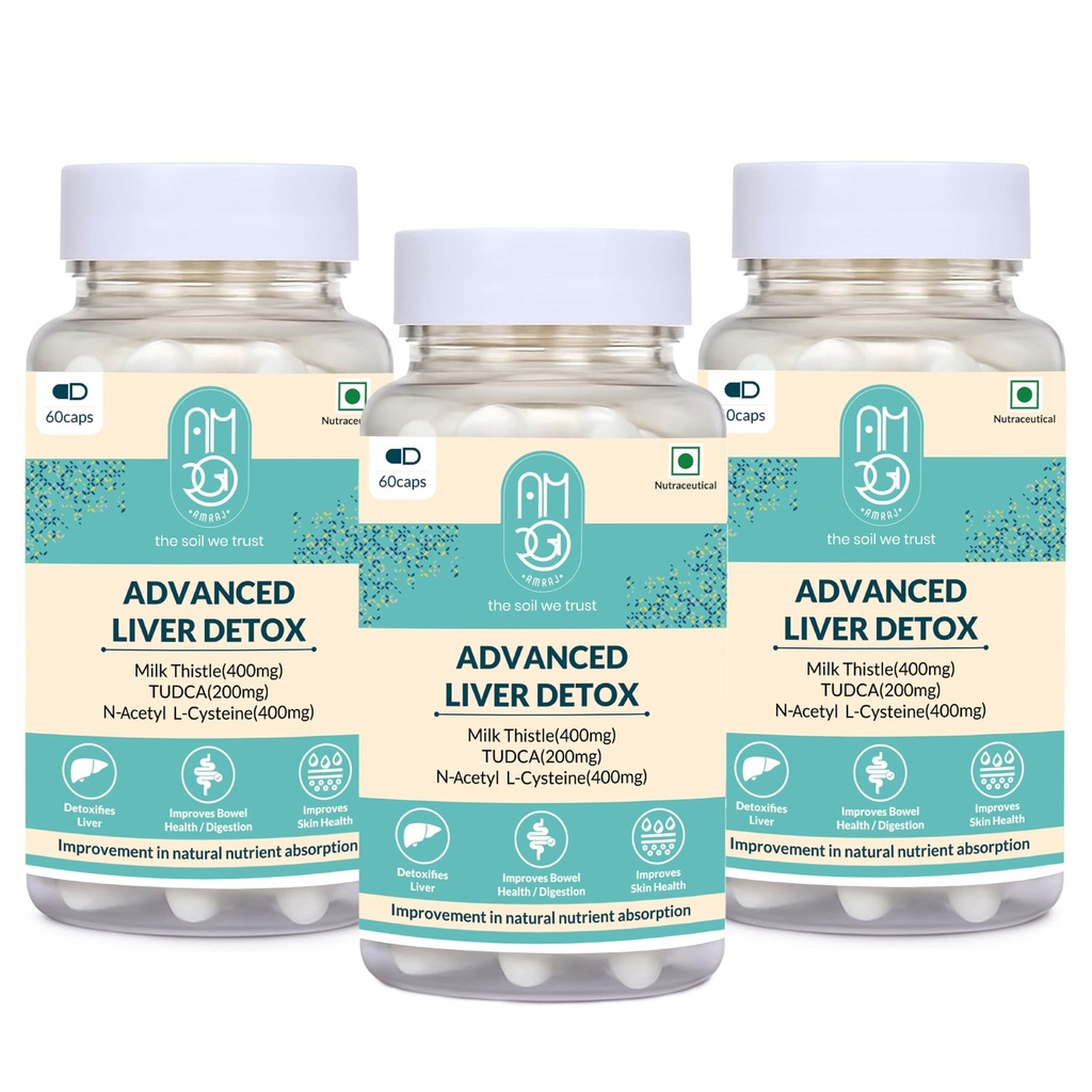 Advanced Liver Detox Supplement – 3 Month Plan (180 Capsules) | Milk Thistle, TUDCA, NAC, Glutathione, L-Ornithine L-Aspartate, Triphala & Green Tea | Liver Cleanse, Ayurvedic + Nutraceutical