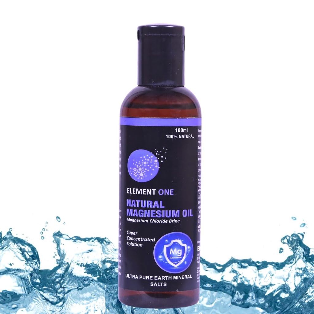 Natural Magnesium Oil, Super Concentrated Solution Magnesium Chloride Supplement for Muscle | Deep Sleep, Leg Cramps, Fitness | Application for Healthy Skin 100ml, Pack of 1