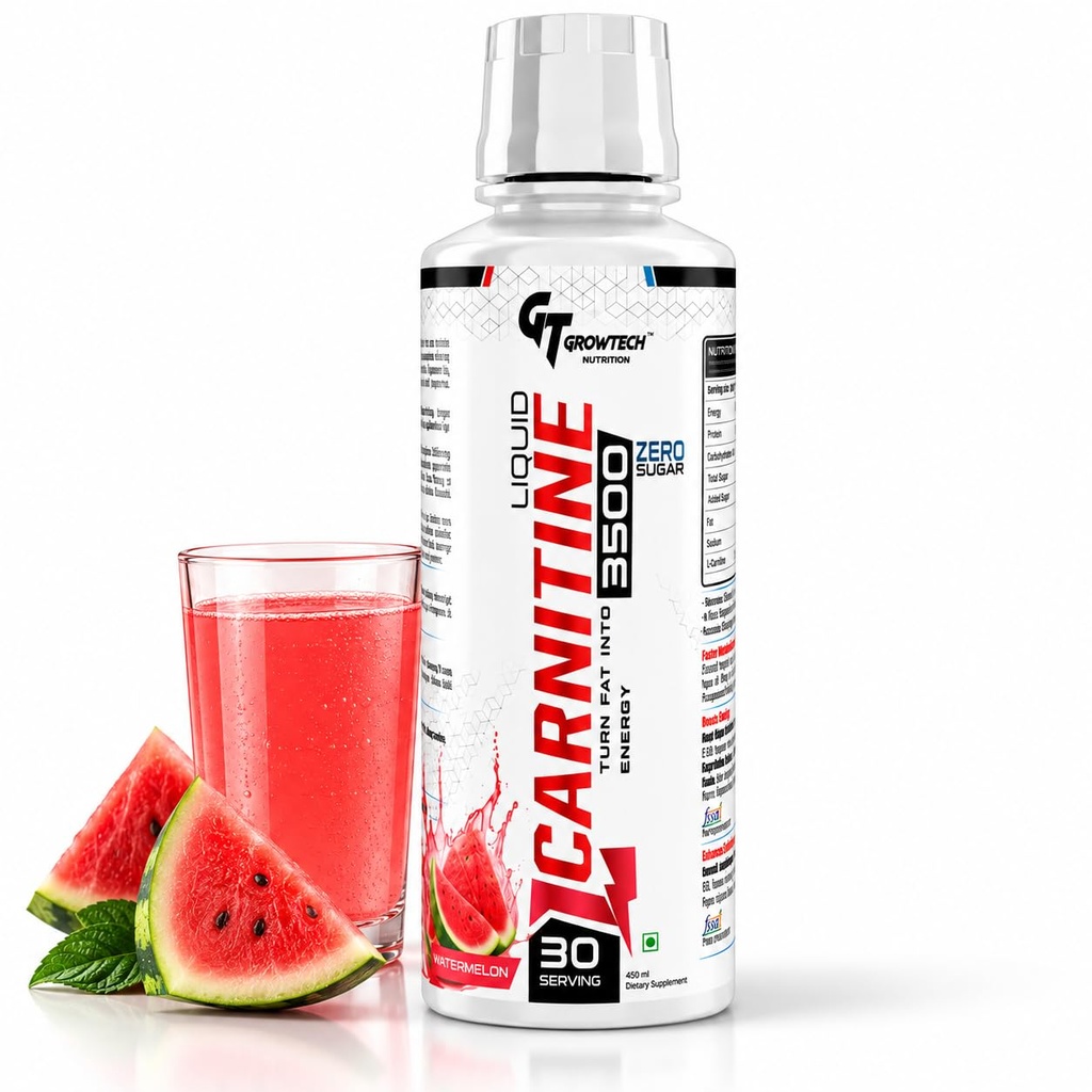 Growtech Nutrition L Carnitine 3500mg for Weight Loss Supplement. Watermelon Flavour (30 Serving)