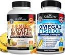 Bromelain 보충교재 (1 달 공급)를 가진 Turmeric Quercetin 세겹 힘 Omega 3 물고기 기름 Softgels (1 달 공급)