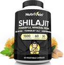 Nutrivein Premium Pure Himalayan Shilajit per gli uomini e le donne - 1500 mg - 60 capsule- Potente estratto di resina miscelato con Irish Sea Moss, Tongkat Ali, & Ashwagandha - Vitality, Clarity, & Performance