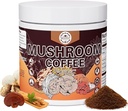 Jamur Coffee, Mushroom Instant Powder Blend (20 Hamba) dengan Cordyceps, Reishi, Singa Mane, Shiitake, Raja Terompet, Suplemen Jamur untuk Energi, Fokus, Dukungan Imune