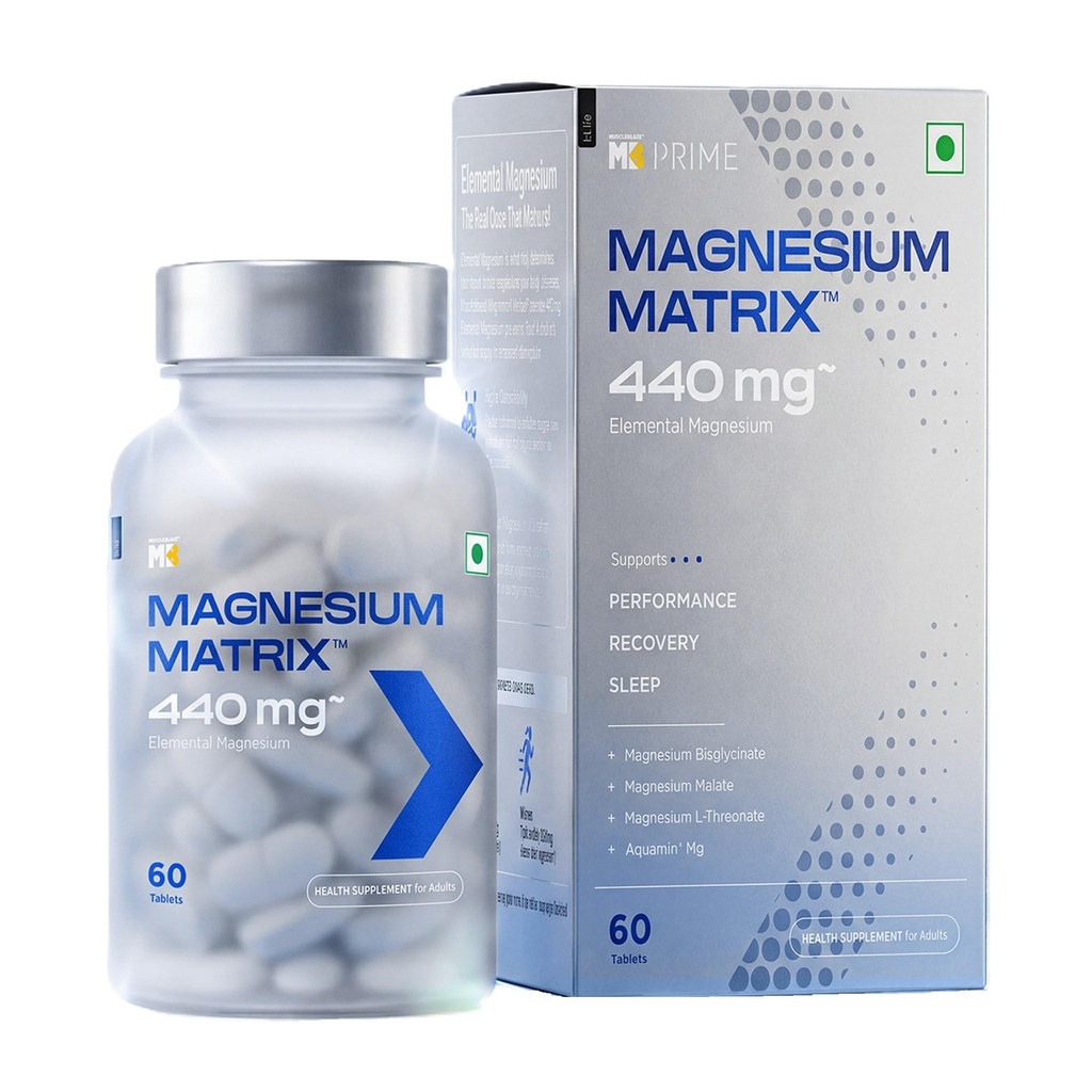 MuscleBlaze Magnesium Matrix, 60 Tablets