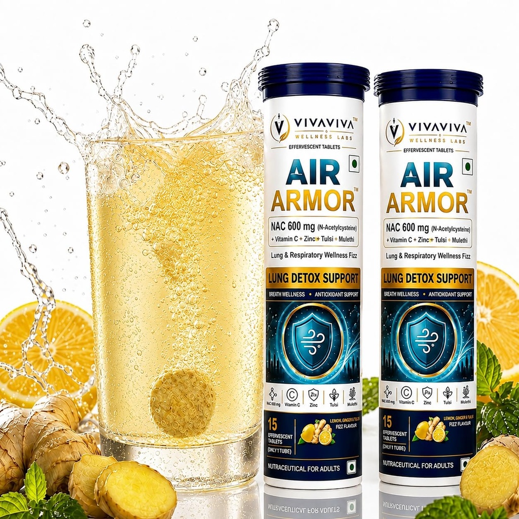 VIVAVIVA Air Armor Lung Detox and Cleanse Tablets, N acetyl cysteine 600mg
