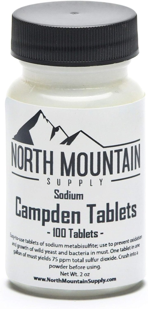 Північна гірська поставка таблеток Campden (Sodium Metabisulfite) - 100 таблеток - 2 Ounce Jar