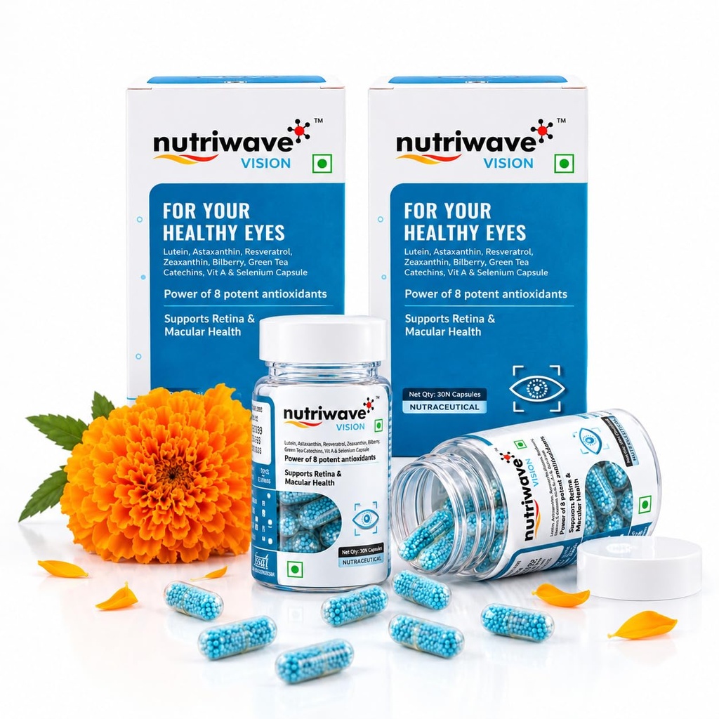 Vision Eye Care Supplement | Supports Eye Health & Vision | Helps Reduce Digital Eye Strain, Dry Eyes, Blurry Vision, Blue Light Damage & Cataract Progression | 60 Veg Capsules