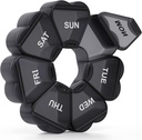 Organizator mare săptămânal de pastile, cutie de pastile 7 zi, KAPENS zilnic caz de vitamine Compartimente mari de capacitate, Containere pastile pentru suplimente de ulei de pește, negru
