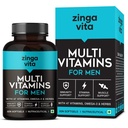 Zingavita Multivitamin for Men with 47 Essential Nutrients | Infused with Multivitamins, Minerals, Omega 3 & Vital Herbs for Energy, Metabolism, Immunity, Stamina & Muscles Recovery – 60 Veg Tablets