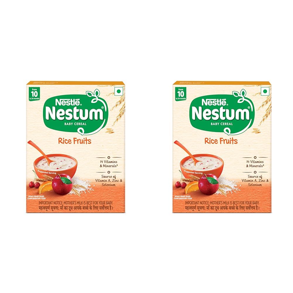 NESTUM Baby Cereal - Rice Fruits (From 10 to 24 months) - 600g, Bag-in-Box, Pack of 2
