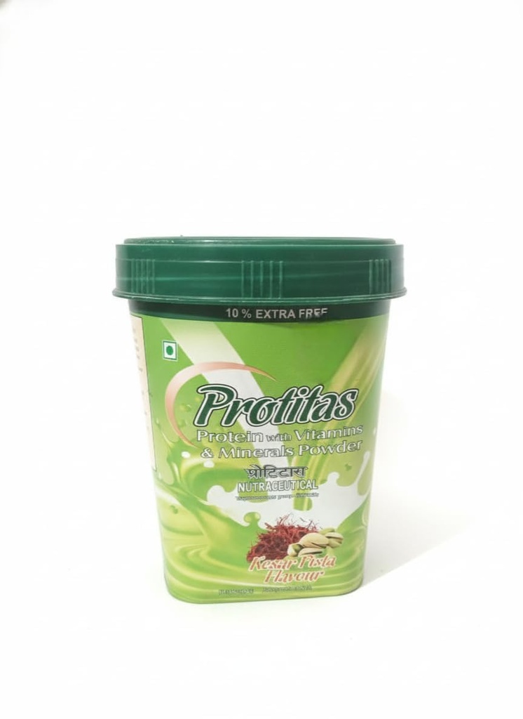 Proti-tas Protein Powder with Vitamins & Minerals | Kesar Pista Flavour Drink Mix | 220g
