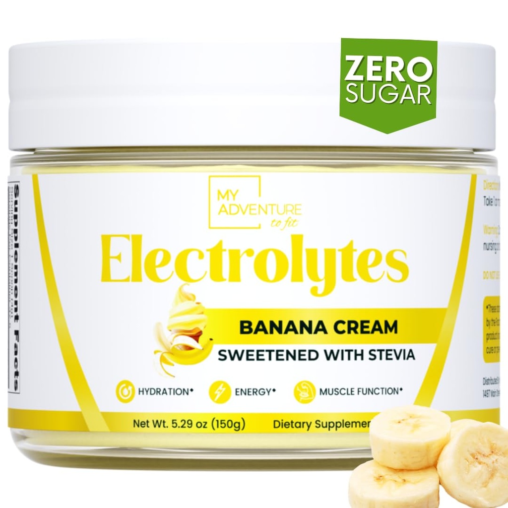 Zero Cukor - Banánový krém Electrolytes Powder - Osviežujúca hydratácia - Kofeín Free Energy with All Natural Ingredients - Vegan, Keto & Paleo - Cugar Free Electrolytes Powder Drink Mix - 37 Servings