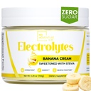 Zero Sugar - Banana Krem Electrolytes Toz - Bütün Natural Materiallar ilə Caffeine Pulsuz Enerji - Vegan, Keto & Paleo - Sugar Free Electrolytes Toz İçki Mix - 37 Xüsusi