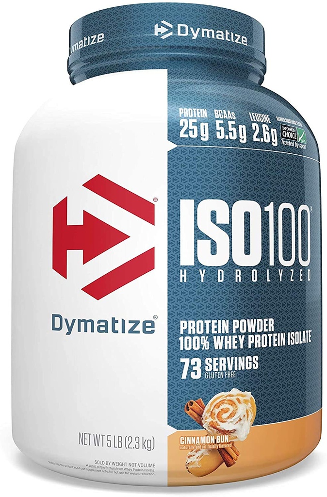 Dymatize Nutrition ISO-100 Hydrolyzed 100% Whey Protein Isolate - 2.3 kg (Cinnamon Bun)