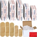 Lounsweer 2000 Pcs Fabric Adhesive Bandages Variety Pack Bulk Asried Velikosti Flexible Dýchací Patch Fabric Bandages pro rodinu První pomoc kůže Wrap Finger zranění, přírodní