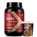 Fitspire Fit Super Pro Whey Protein Powder, Double Rich Chocolate, 2 lbs - 36g Protein per 100g - Whey Isolate & Concentrate - With Crunchy Chocolate Peanut Butter 23g Protein - Enzymes and Probiotics - Supports Muscle Growth and Recovery