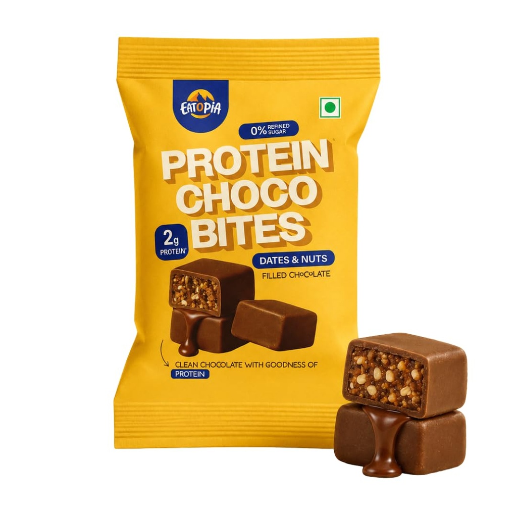 Eatopia Chocolate Dates & Nuts Protein Bites, 10g Protein, Pack 2 (200g)