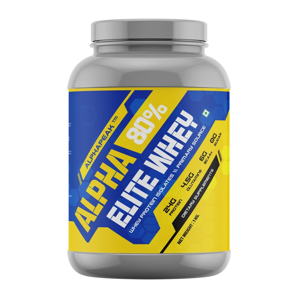 Elite Whey 80% With Digestive Enzymes|24g Protein|Isolate As Primary Source|33 Servings|Concentrate Whey Protein (250 g)