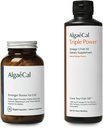 AlgaeCal Bundle - Plant Based Calcium Supplement with Vitamin D3 for Bone Health & Strength & Triple Power Omega3 Fish Oil Natural Liquid Emulsion with EPA & DHA, Curcumin, Astaxantin