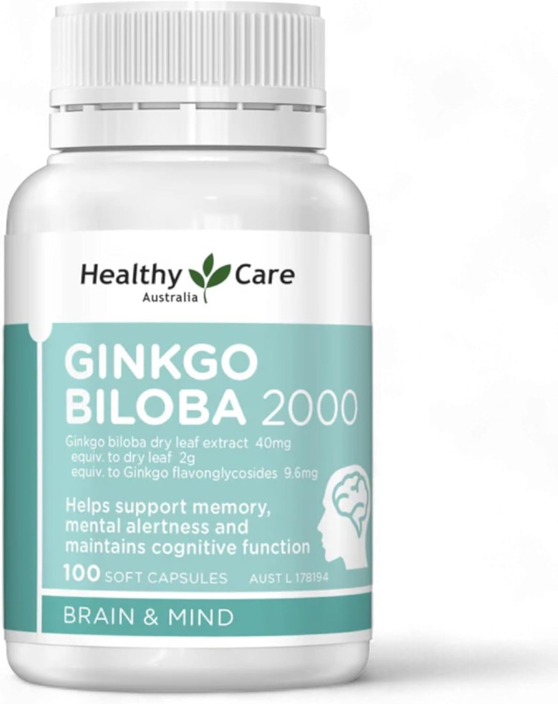 Sunn Care Ginkgo Biloba 2000mg 100 kapsler Australia