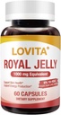 Lorita Royal Jely 333 mg, 3: 1 Concentrar-se, amb 20mmg 10HDA, Super menjar de codi font natural, ajuda a la pell i la producció d'Energia, 60 Capsules