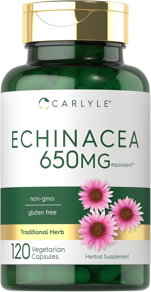 קרליל Echinacea | 650 מ"ג | 120 קפסולות | Vegetarian, non-GMO & Gluten Free Supplement