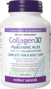 Webber Naturals Collagen 30 with Hyaluronic Acid, Biotin, L Glutamine, L Trytophan, Vitamin C, Bioactive Collagen Peptides, 180 Tablets, Helps Reduce Eye Wrinkles and Fine Facial Line, Non GMO