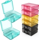 Cutie cu pilule mici 8 buc,Cute Travel Pill Organizator Case Mini Tiny Clear Containere de depozitare din plastic portabile pentru pungi de buzunar