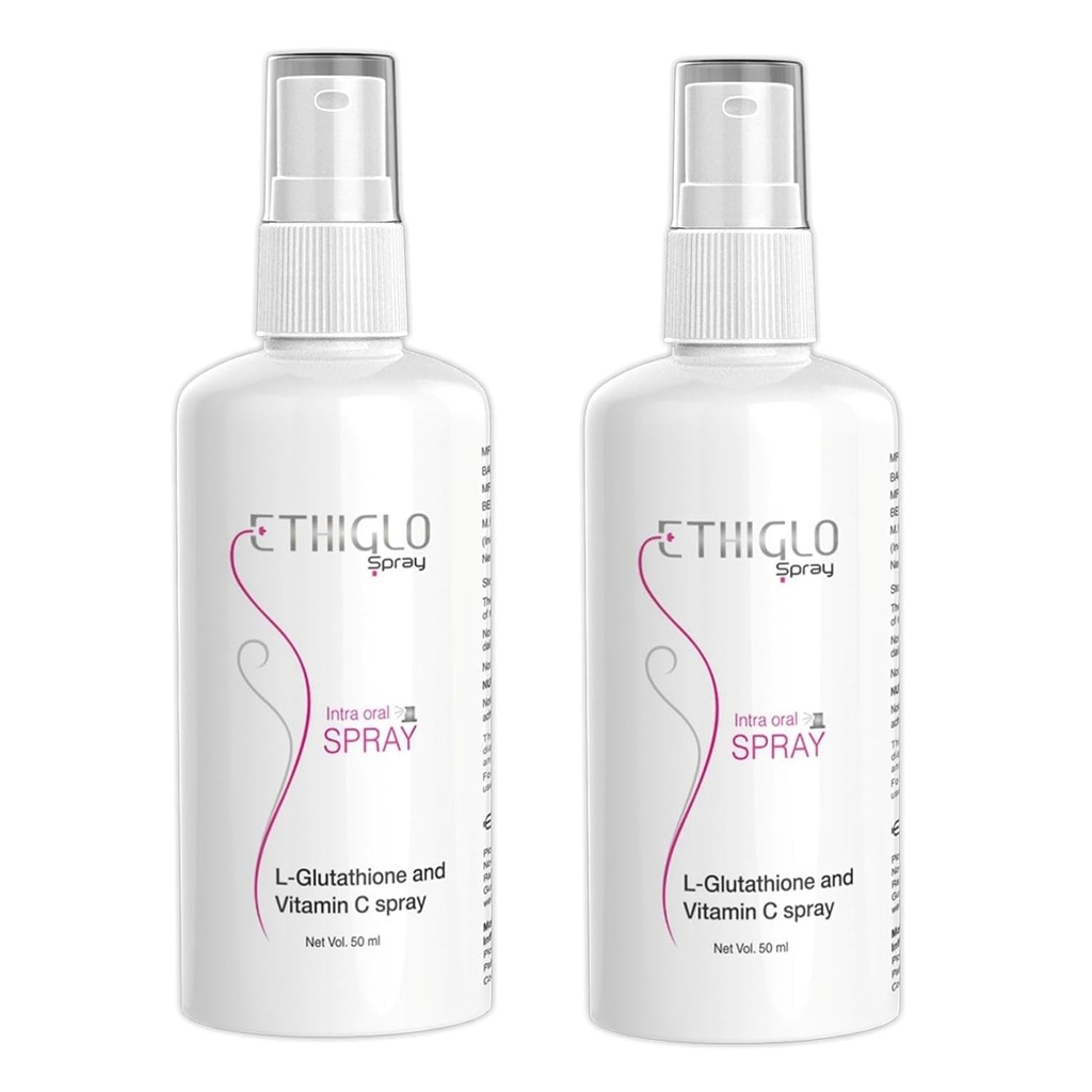Ethiglo Vitamin C Intra Oral Liquid - Intra oral spray provides glow : 50 ml : Pack of 2