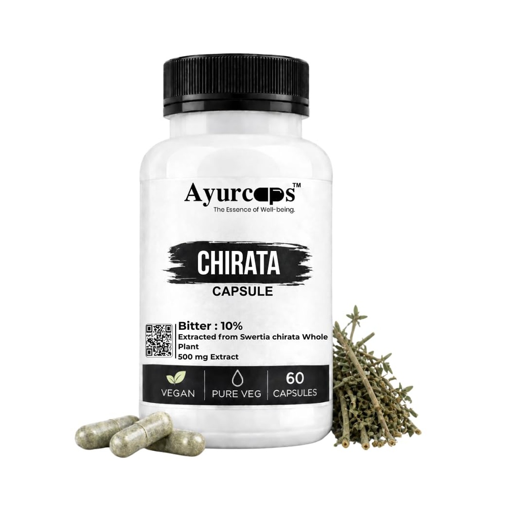 Chirata Capsules 500 mg | 10% Bitters | 60 Capsules
