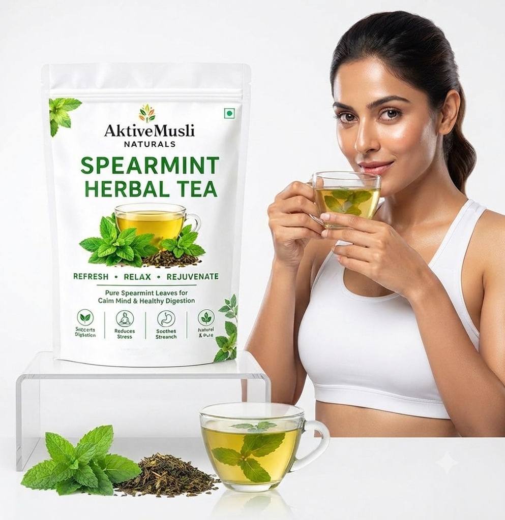 Premium Spearmint Leaves for Tea Freshly Packed leaves for PCOS, PCOD herbal Tea