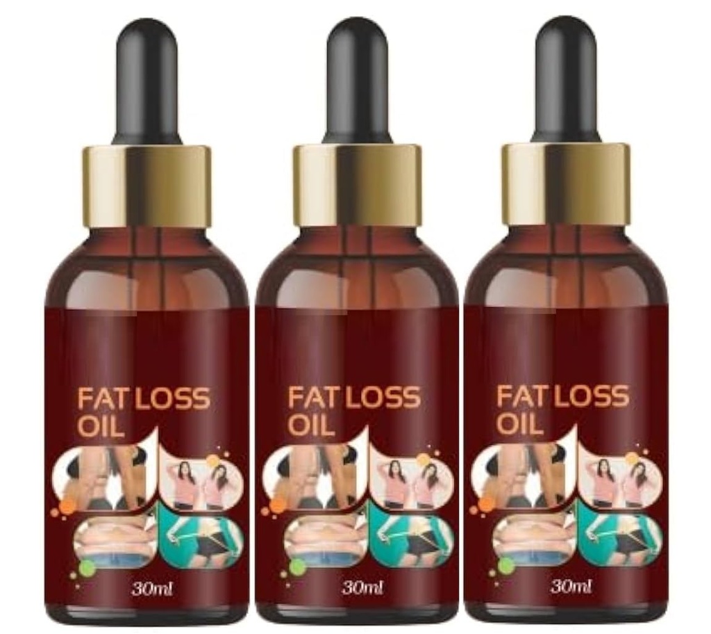 Fat Loss Oil with Natural Ingredients for Men and Women (Pack of 3, 30 ml)|Deep Hydration and Skin Toning Massage Oil Herbal Firming and Nourishing Body Oil Lightweight & Fast Absorbing Formula|