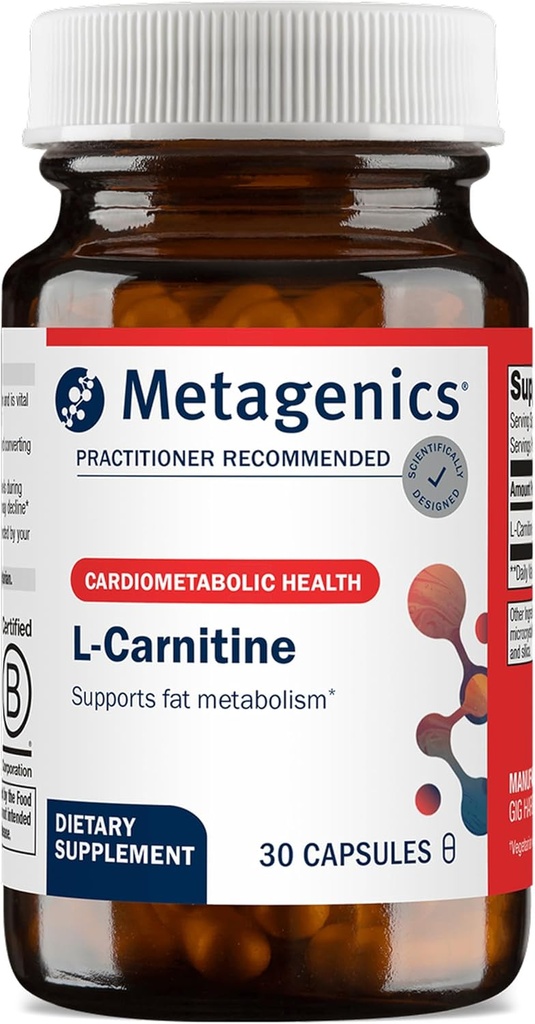 Metagenics L-Carnitine - Аминокиселина добавка в подкрепа на метаболизма на мазнините* - 30 Сервиз