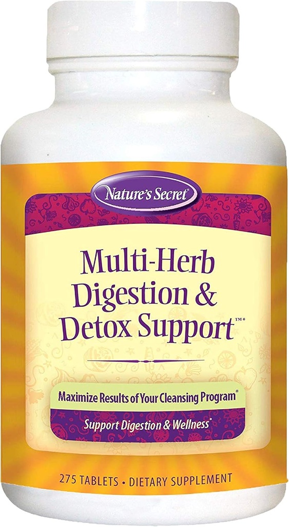 Naturens Secret Multi Herb Digestion och Detox Support Economy Diet Supplement, 275 Count