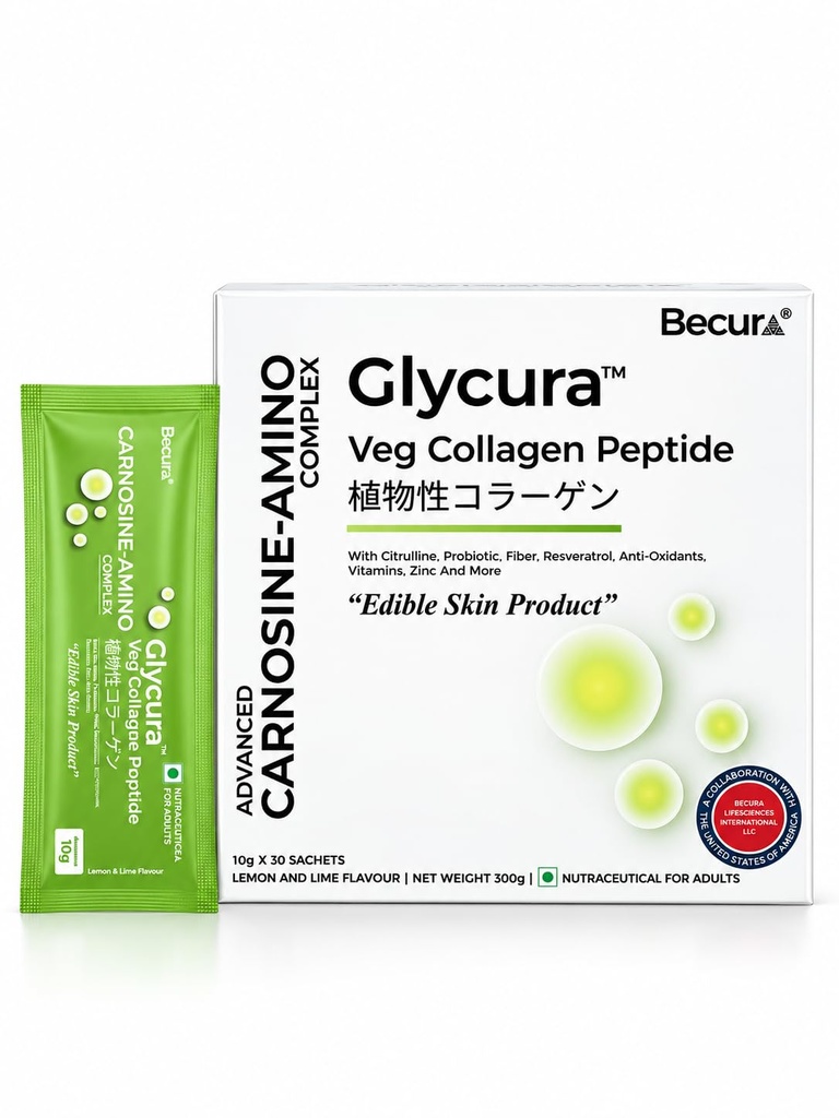 Glycura™ Veg Collagen Peptide, Lemon & Lime, 30 Sachets