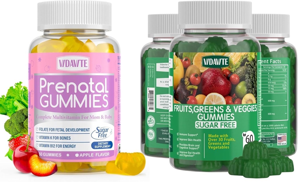 Bundle of Sugar Free Prenatal Gummies + Gaviotas sin azúcar y frutas