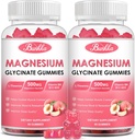 (2 Pack) Magnezyum Glycinate Gummies-Magnesium Glycinate 500 mg, Magnezyum Kompleksi Pyum, VitaminD, B6 Calm için, Sleep&Stress Relief-Sugar Free, 120 Peach Magnezyum Gummies