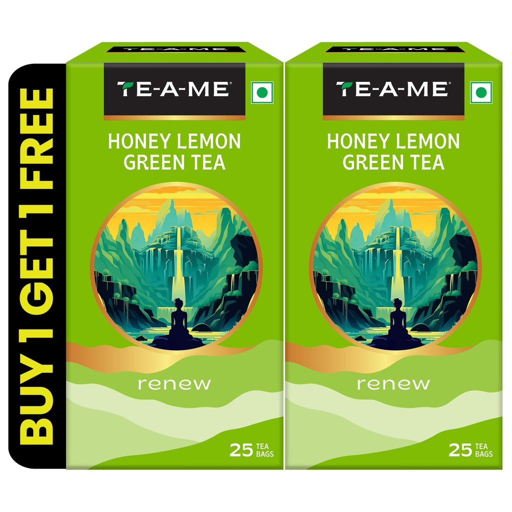 TE-A-ME Green Tea 50 Bags - Lemon & Honey | Green Tea for Weight Loss