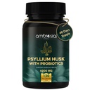 Ambrosial Psyllium Husk Capsules - 4000 MG with Probiotics: Detoxify and Revitalize Your Digestive System with Natural Fiber Support - 120 Vegan Capsules