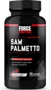 Factor de forza Saw Palmetto para homes, Suplemento de próstata para os homes para apoiar a función urinaria, alivio do estado e crecemento do cabelo, con bioperina para a absorción superior, 60 cápsulas.