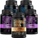 MEDCHOICE Turmeric & Ginger (120ct), Sleep Melatonin (180ct), eta Nootropic Brain (120ct) Gehigarria - Wellness Trio for Brain, Sleep, & Immune Support - Vegan, Non-GMO, Gluten-Free