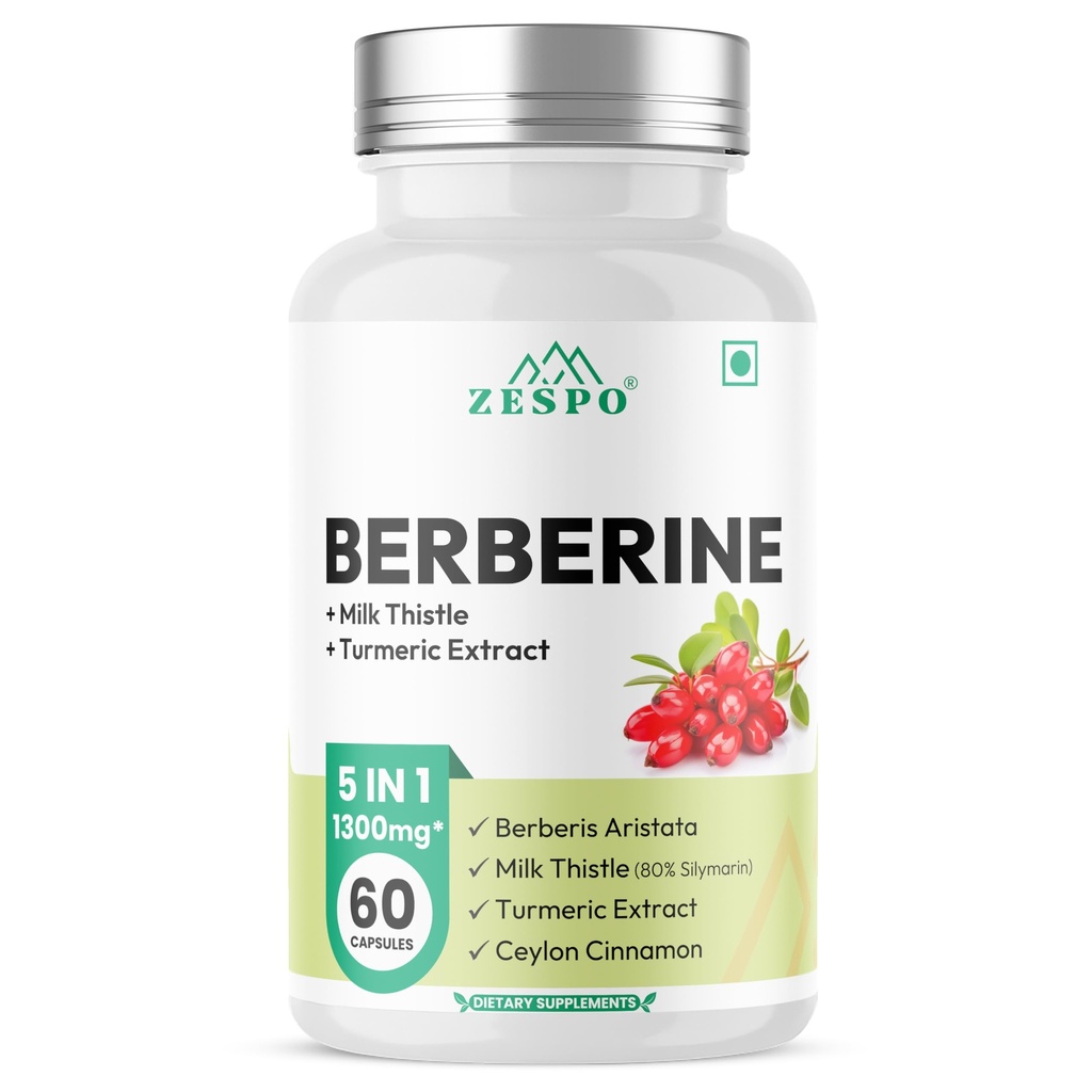 ZESPO Berberine HCl 5-in-1 Complex, 60 Capsules