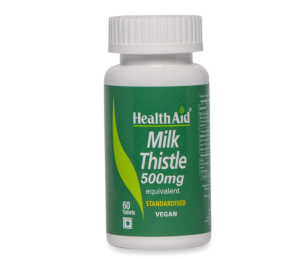 HealthAid Milk Thistle – Liver Support Supplement with Antioxidant Benefits | Supports Liver Cleansing & Healthy Function | For Men & Women – 60 Vegan Tablets