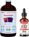 LIQUIDHEALTH Neurologic Nootropic Focus Supplement & Organic Methyl B12 5000mcg Vitamin Drops with Tart Cherry Juice for Immune Support, Improved Memory & Concentration, Natural Energy, General Health