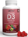 Plant-Based Extra Strength Vitamin D3 5000IU Supplement Gummies. Gluten Free and No Artificial Flavors. Supports Bone Health and Immunity. Made in USA .30 Count (30 Day Supply)