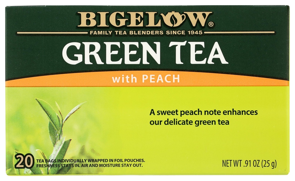 Bigelow Green Tea w/Peach Tea Bags, 20 ct
