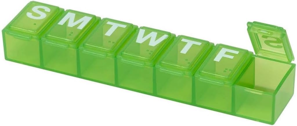 EZY DOSE Weekly (7-Day) Pill Organizer, Vitamiin Case and Medicine Box, X-Small Comparts, Värv võib erineda