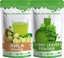 Amla Powder & Curry Leaves Powder Combo – Herbal Hair Nourishment & Natural Wellness Superfood (Pack of 2)