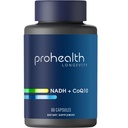 ProHealth NADH + CoQ10 - Boost NAD+ | 60 Day Supply | Pure NADH 25 mg, CoQ10 100 mg | 60 Acid Resistant Capsules | Energy | Focus | ATP Production