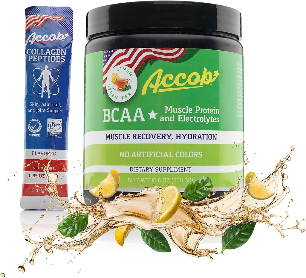BCAA Toz Limon Yaşıl Çay-Pre və ya Post İşout, Amino Acids ilə Müscle Recovery İçki + Elektrolytes,7,2g Kişi və Qadınlar üçün BCCAs-30 Təhsil +10g Kolleclər